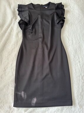 Tommy Hilfiger Black Ruffle-Sleeve Midi Dress